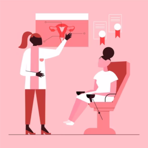 doctor explaining cancer screening process